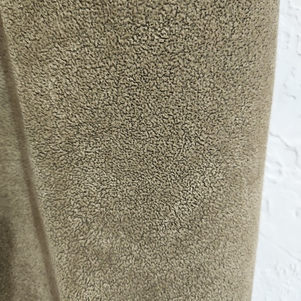 Vtg Faux Suede Women's Pants Olive Green Sz 6 Button Boho Minimalist Microfiber - Picture 5 of 10